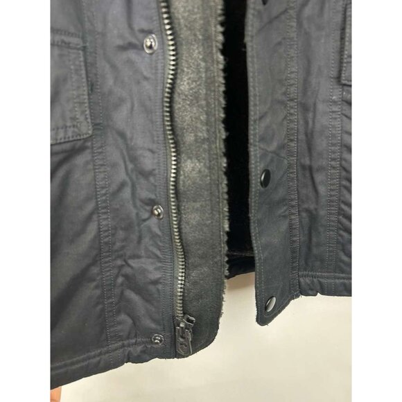 Kuhl Projekt Jacket Men's Size Large Navy Blue Hooded Pockets Faux Leather - Picture 13 of 16